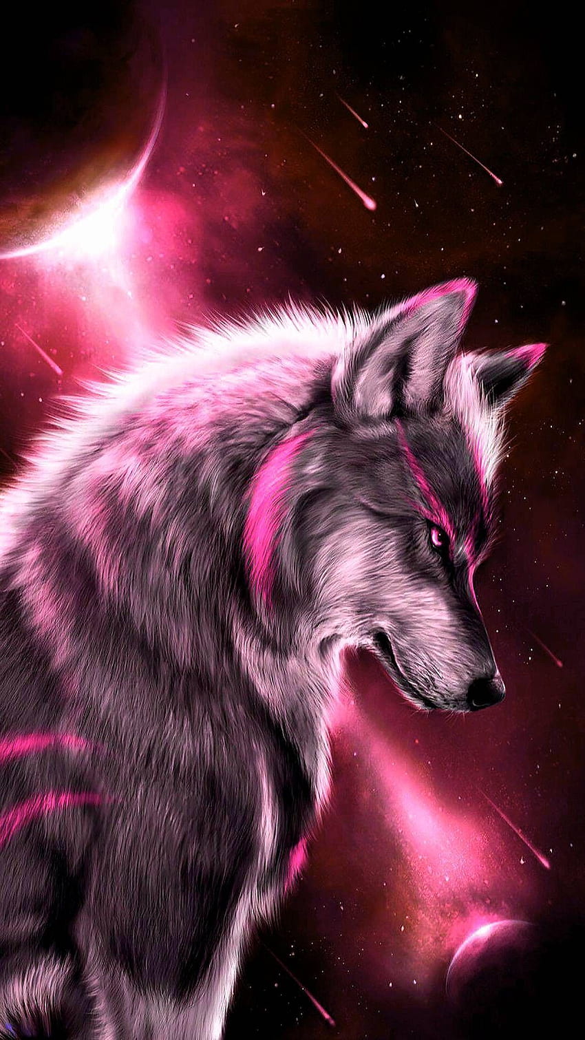 Download Cute Anime Wolf Girl with Purple Hair Wallpaper | Wallpapers.com