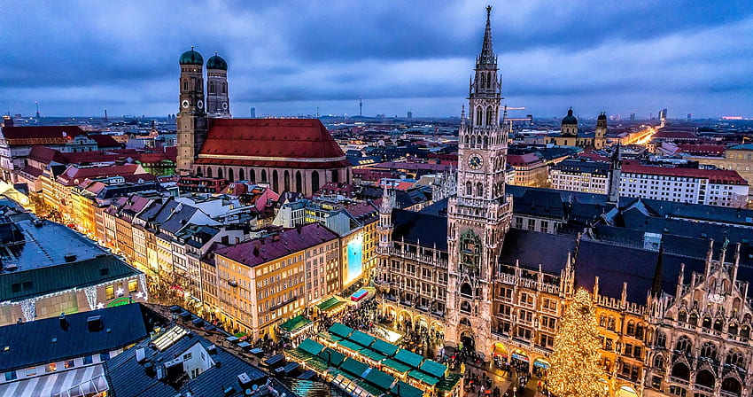 marienplatz square deutschland ultra, Christmas Europe HD wallpaper