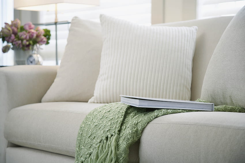 Sofa, Living Room, Cushions, Pillows HD wallpaper