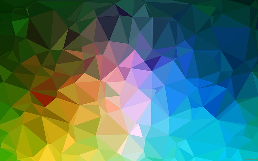 ジオメトリ カラフルな多角形パターン 高画質の壁紙