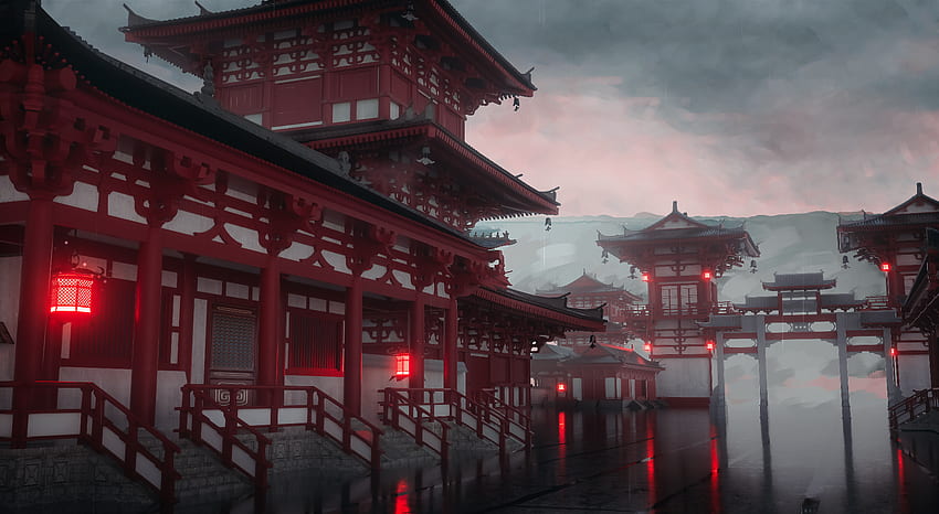Crimson Shrine - cities live [ ] HD wallpaper
