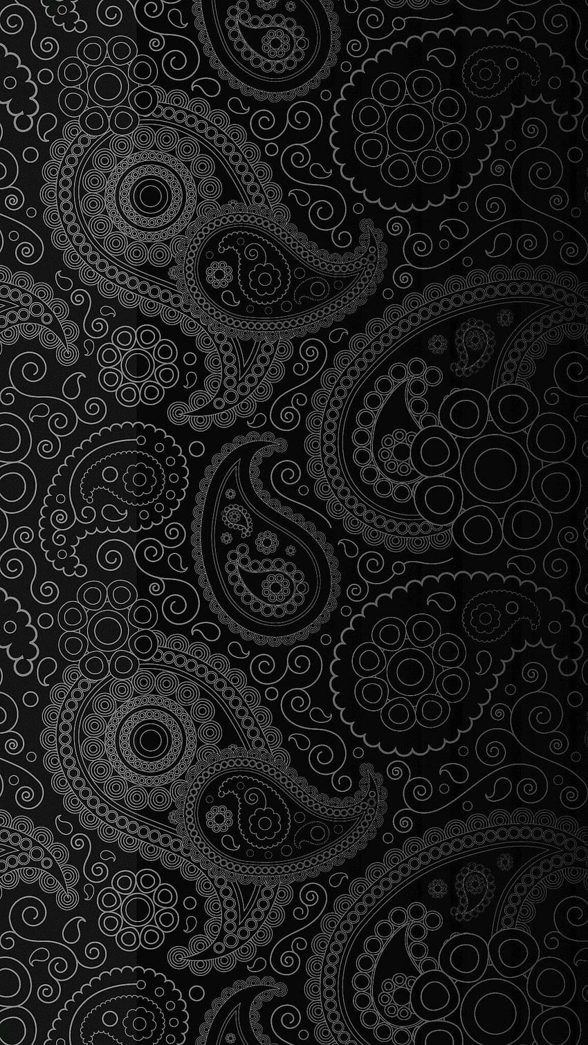 Gray and black paisley print area mat, Black White Paisley HD phone wallpaper