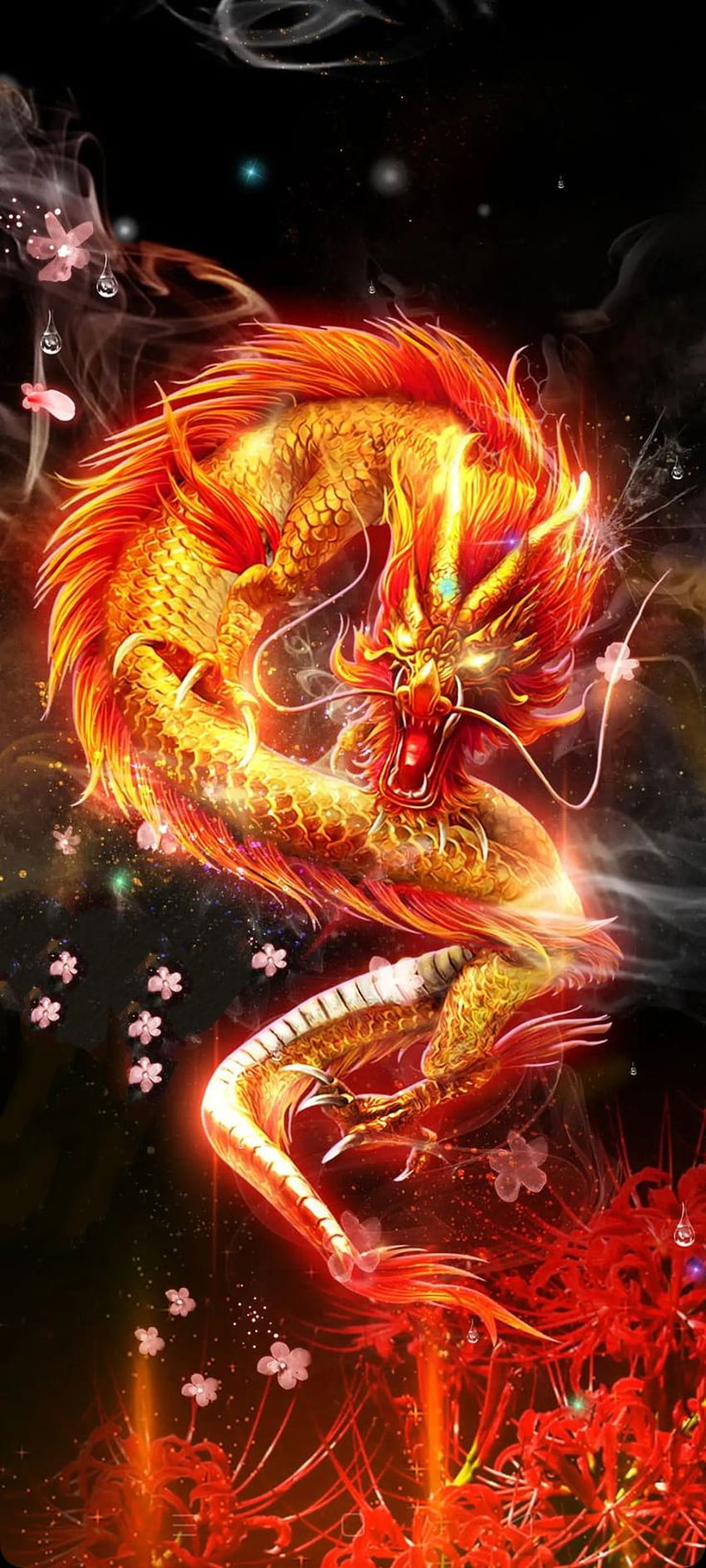 ejderha fikirleri. ejderha, ejderha sanatı, ejderha resmi, Anime Fire Dragon HD telefon duvar kağıdı