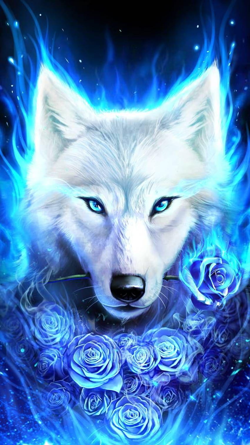 Fantasy Wolf anime white wolf HD wallpaper  Pxfuel