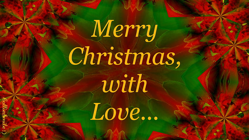 Merry Christmas with Love & Gratitude..., noe1, Christmas, Merry Christmas, green, red, Merry, Love HD wallpaper