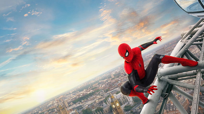 Tận hưởng màn hình rộng với Spider-Man Far From Home HD Wallpaper, được thiết kế để tái hiện tối đa sự phấn khích và hành động của nhân vật máy nhện.
