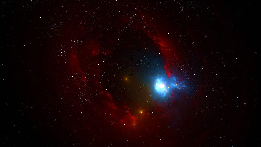 Galassia della galassia delle stelle della nebulosa dello spazio rosso. . Carta d'identità, computer portatile Galaxy rosso Sfondo HD