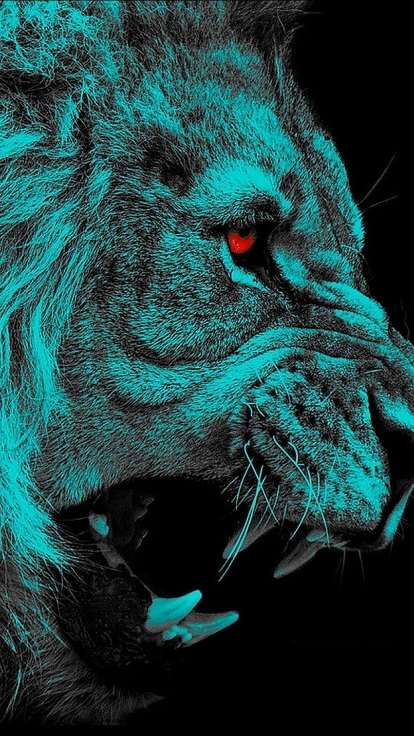 Blauer Löwe, Löwengebrüll HD-Handy-Hintergrundbild
