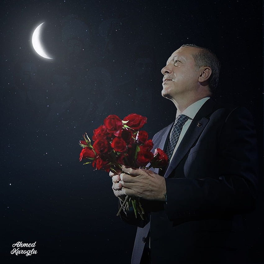Hilal Altında - Recep Tayyip Erdogan บทบรรณาธิการ fotoğrafçılık, Başkanlar, Bayrak วอลล์เปเปอร์โทรศัพท์ HD