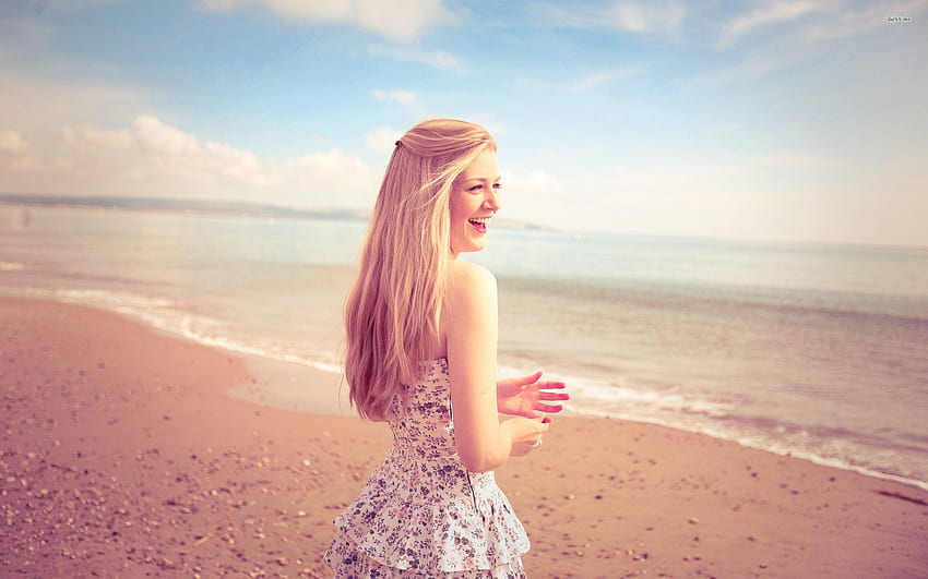 Happy Girl At The Beach Girl . HD wallpaper | Pxfuel