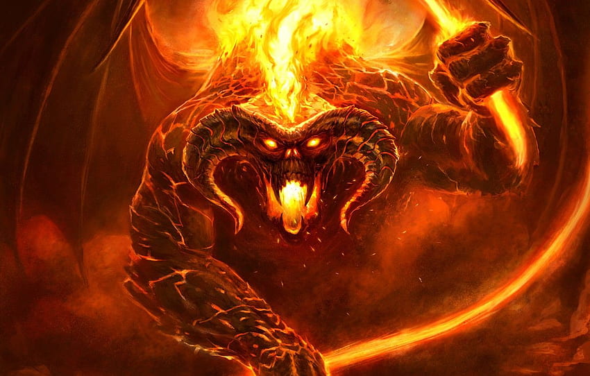 Sosok, Api, Monster, Penguasa Cincin, Api, Morgoth Wallpaper HD