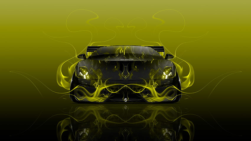 Lamborghini Gallardo Tuning Front Fire Flame Abstract Car HD wallpaper