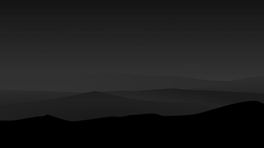 Noche, Montañas, Paisaje, Oscuro, Mínimo fondo de pantalla