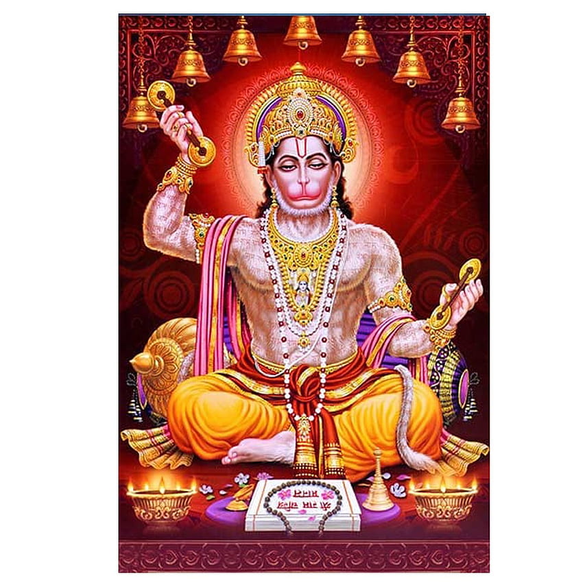 Hanuman In Meditation, Canvas, Vinyl, Art Print, Hindu God, Indian, Ethnic, Vintage, Religious, Spiritual, Poster, Wall Art, Walldecor JDAPR 00003298. Print My Space, Hanuman Meditation HD phone wallpaper