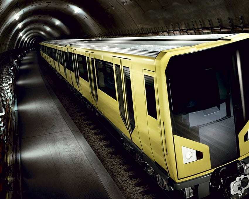 TRAIN, yellow HD wallpaper