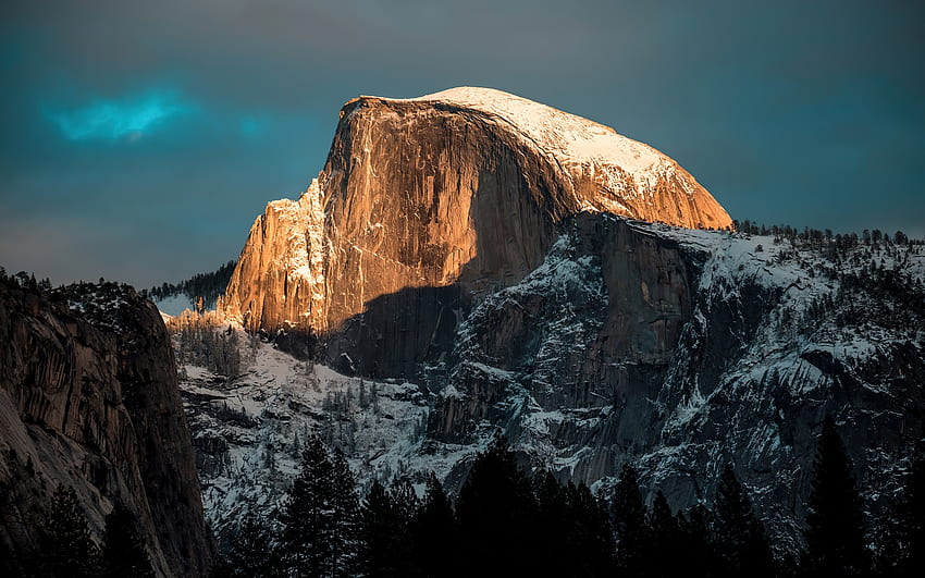 Yosemite Half Dome, half dome, Yosemite, sunlight, mountain HD wallpaper