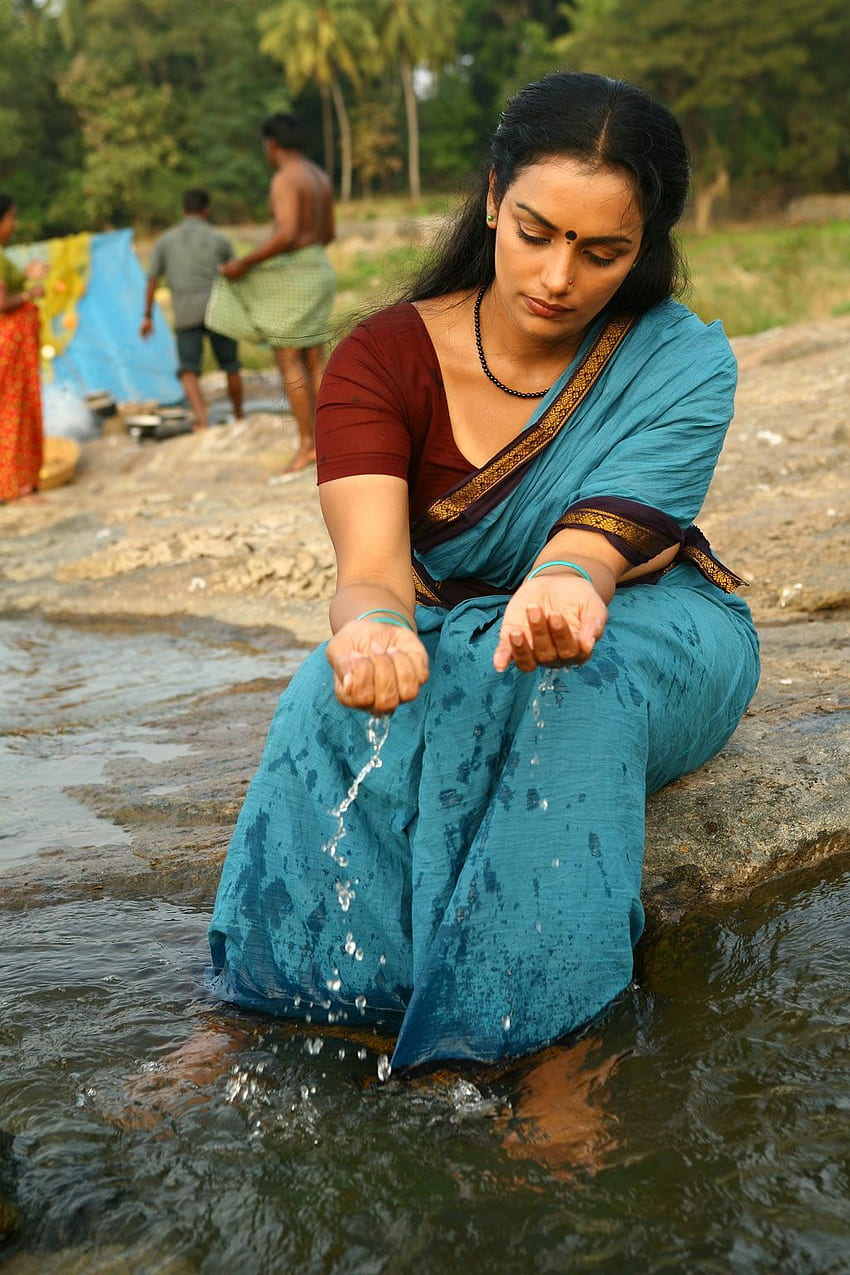 Nur sari, Swetha Menon HD-Handy-Hintergrundbild