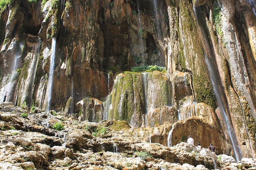Cascada: Irán Shiraz Margoon Waterfall, paisaje de Irán fondo de pantalla