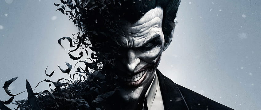 Batman Arkham Origins Joker Sonrisa y murciélagos, monitor dual de Batman fondo de pantalla