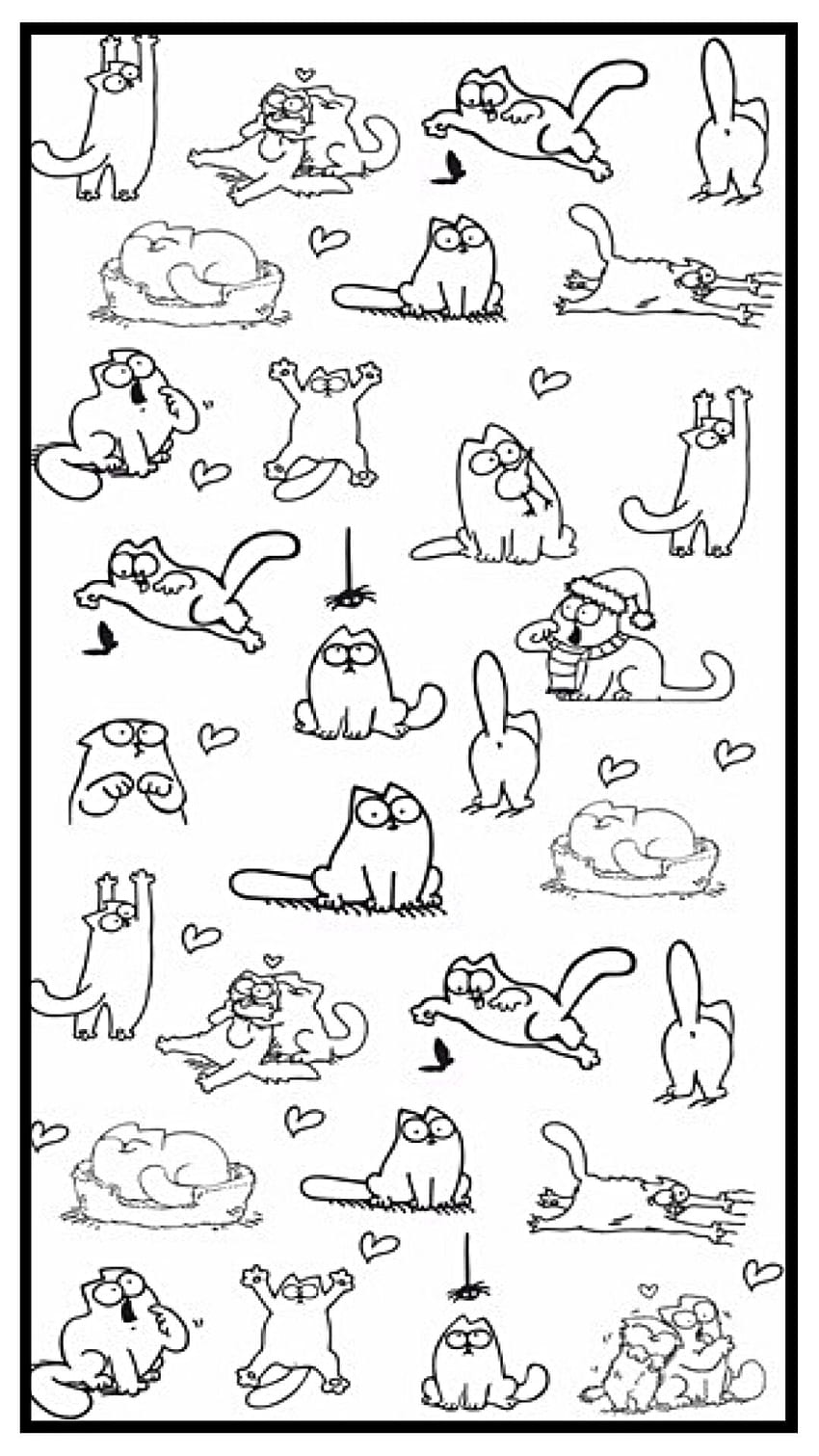 Kot Simona. . Kot, prosty rysunek kota, ilustracja kotów Tapeta na telefon HD