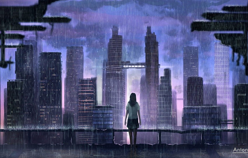 Rainy Anime Background, Anime City Rain HD wallpaper | Pxfuel