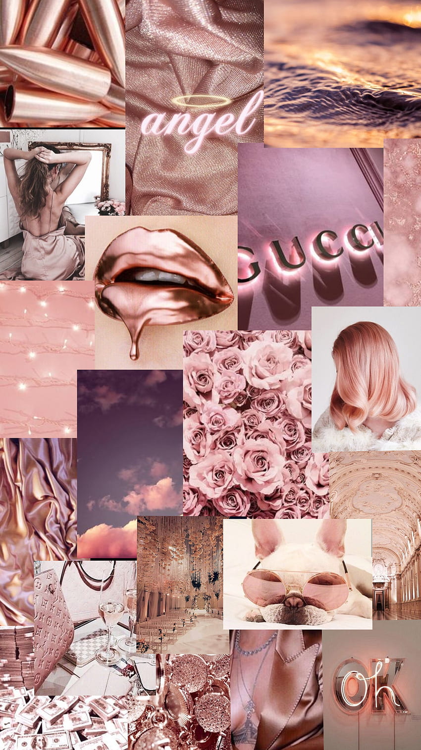 Gabby King on macbook aesthetic pink. Gold iphone, Rose gold iphone, Rose gold, Rose Gold Collage HD phone wallpaper