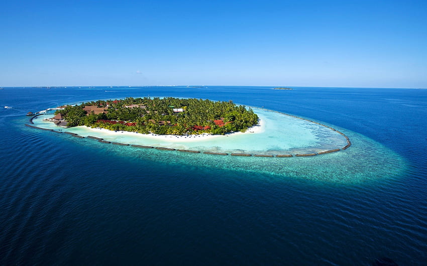 มัลดีฟส์ เกาะ เกาะ มหาสมุทร ปาล์ม มัลดีฟส์ วอลล์เปเปอร์ HD