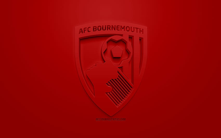 AFC Bournemouth, creative 3D logo, red background, 3D emblem, English football club, Premier League, Bournemouth, England, 3D art, football, stylish 3D logo for with resolution . High Quality HD wallpaper