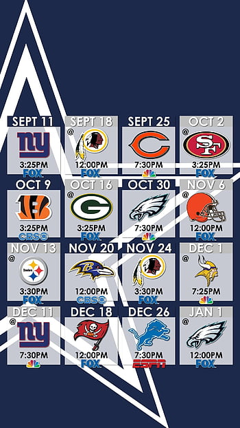 Dallas Cowboys on X: 2021 Cowboys Schedule ✖️ #WallpaperWednesday   / X