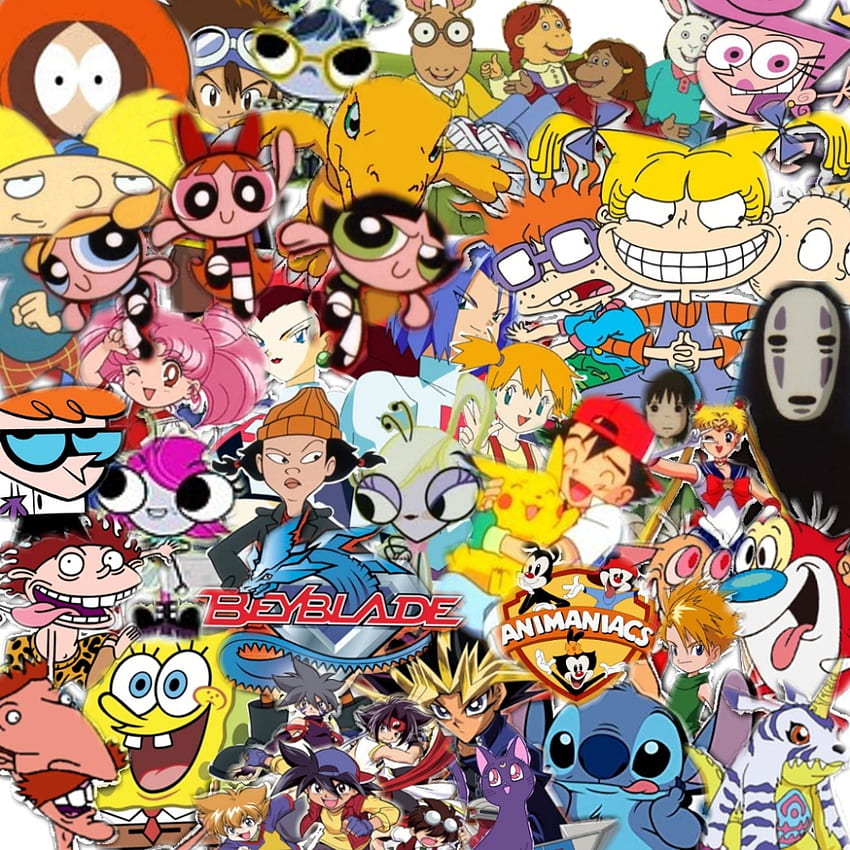 Страница с колаж на Cartoon Network, Cartoon Network от 90-те HD тапет за телефон