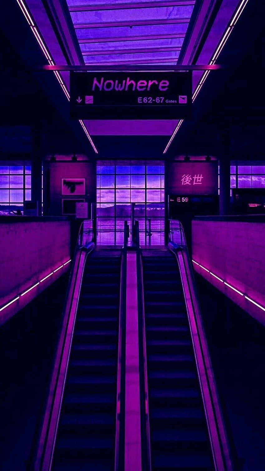 Tropical Neon City Purple, Neon Lights Aesthetic HD phone wallpaper