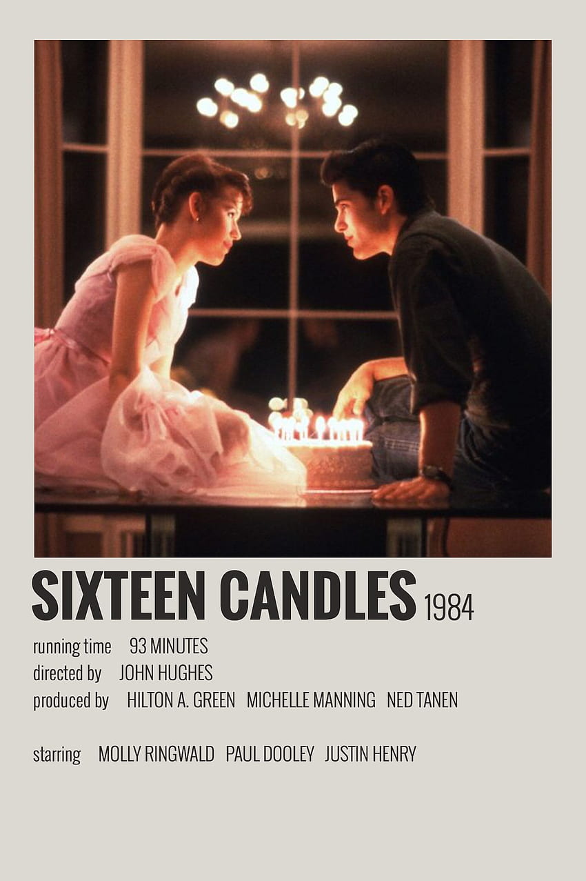 Alternatives minimalistisches Polaroid-Poster für Filmshows – Sixteen Candles In 2020. Filmposter Vintage, Filmposterwand, kultige Filmposter HD-Handy-Hintergrundbild