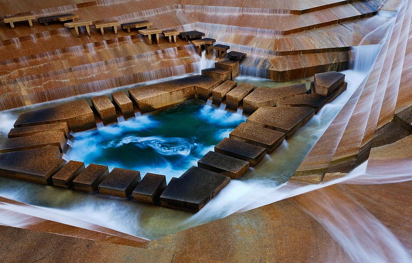 USA, Texas, Fort Worth, Water gardens for , section разное HD wallpaper