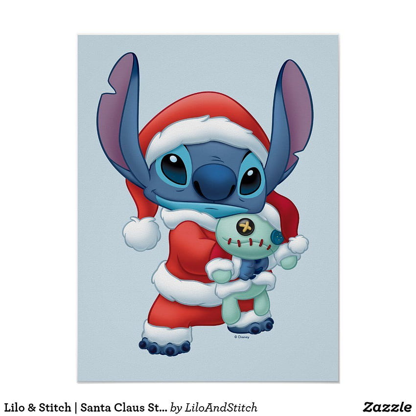 Lilo & Stitch. Santa Claus Stitch Poster. Lilo and stitch, Stitch drawing, Cute disney drawings HD phone wallpaper