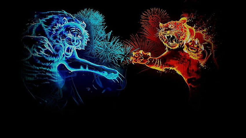 Abstract Digital Abstract Fire Tiger Background [] for your , Mobile & Tablet. Explore Abstract Tiger . Tiger , Blue Apple , Cool Tiger, Flame Tiger HD wallpaper