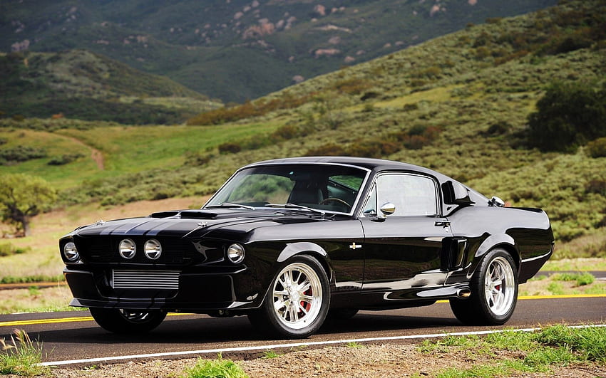 Vehicles cars ford mustang roads muscle hot rod tuning black . HD wallpaper