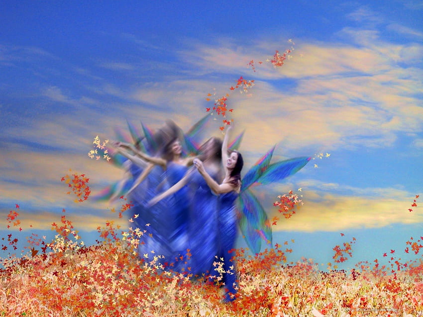 Peri Kupu-kupu, sayap, kupu-kupu, fantasi, langit, perempuan Wallpaper HD
