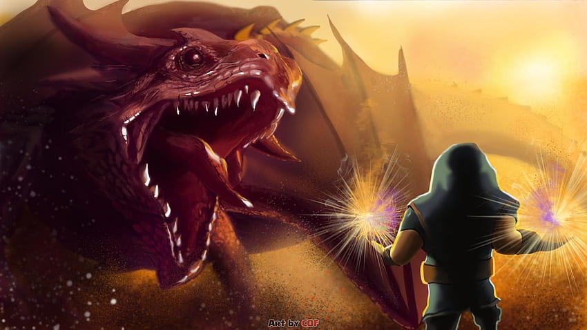 Clash Of Clans Wizard - Resolution:, Clash of Clans Dragon HD wallpaper