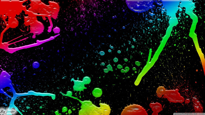 colorato splatter ultra per U TV: tablet: smartphone, schizzi di vernice arcobaleno Sfondo HD
