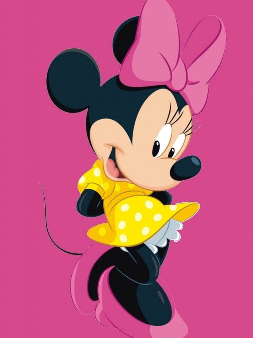 미니 마우스, 핑크 리본, 의상, 웃긴 HD 전화 배경 화면