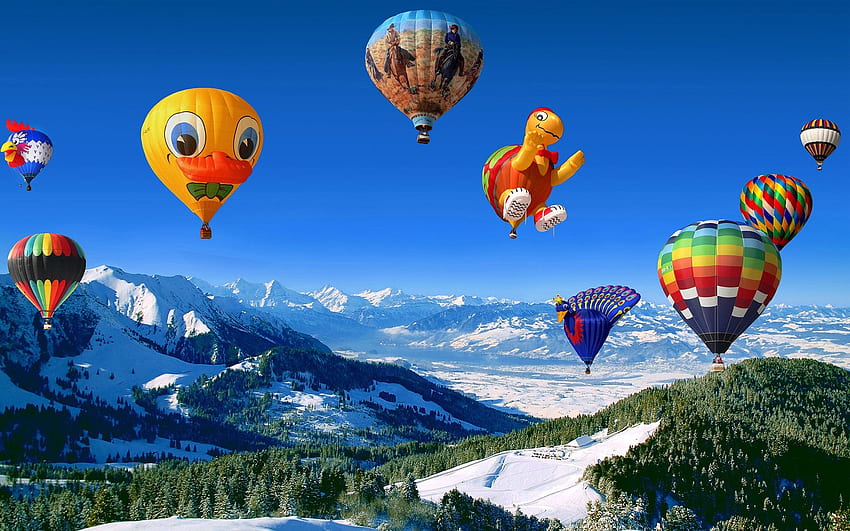 Heißluftballon Natur., Vintage Ballon HD-Hintergrundbild