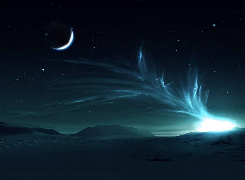 Ein Flare mit Flair, Raum, Himmel, Mond, Licht HD-Hintergrundbild