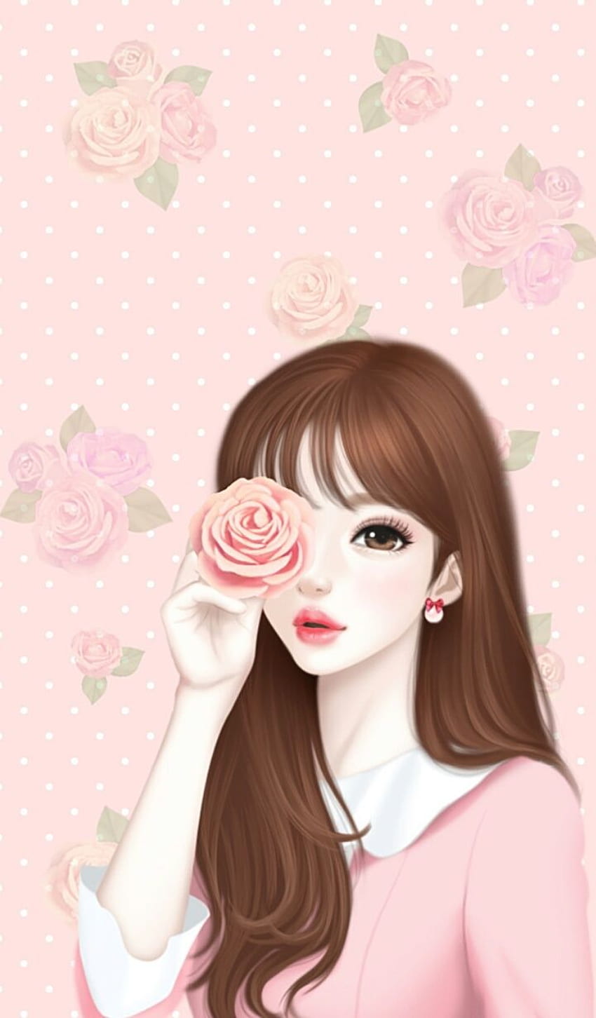 Pink Cartoon Girls, Cute Pink Girl HD phone wallpaper | Pxfuel
