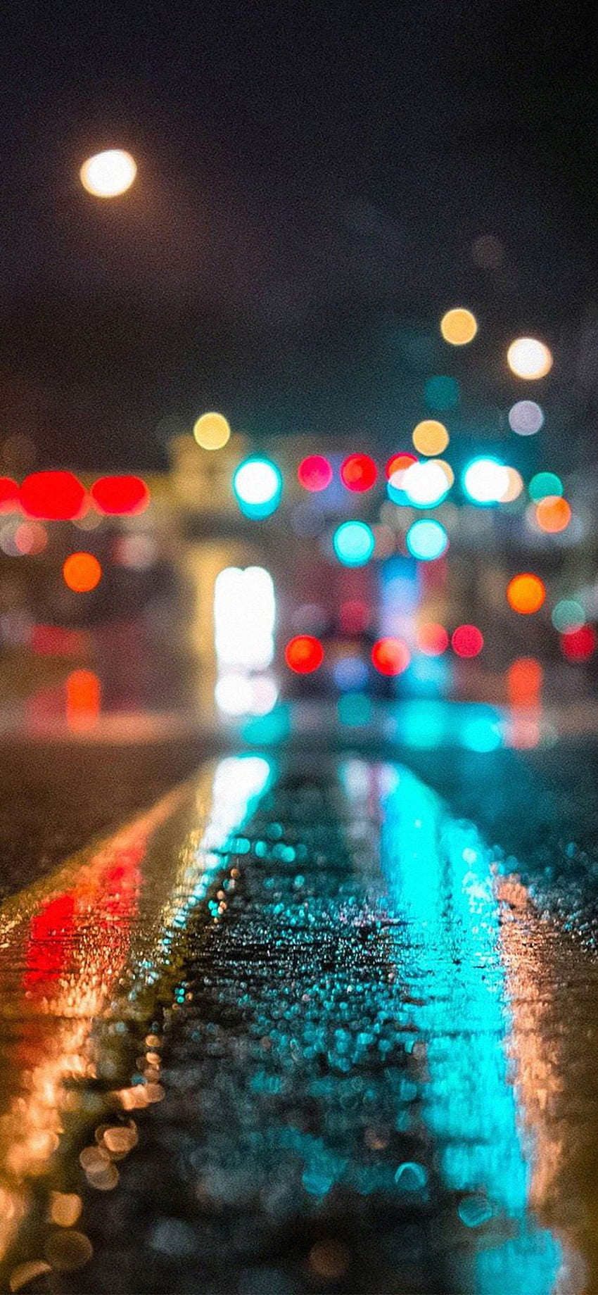 iPhone Xr Rainy City Nature - Портрет на фона на светлините на града HD тапет за телефон