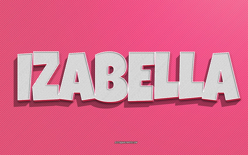 izabella-pink-lines-background-with-names-izabella-name-female