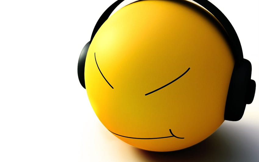 Emoticons with headphones, emoticons, head, with, headphones HD wallpaper