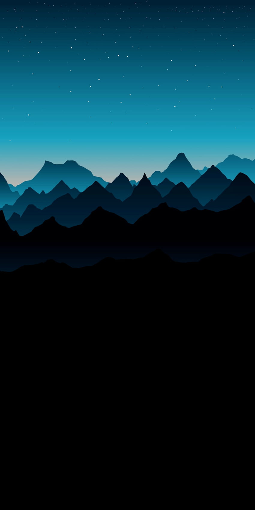 Blue Mountain, minimalny AMOLED Tapeta na telefon HD