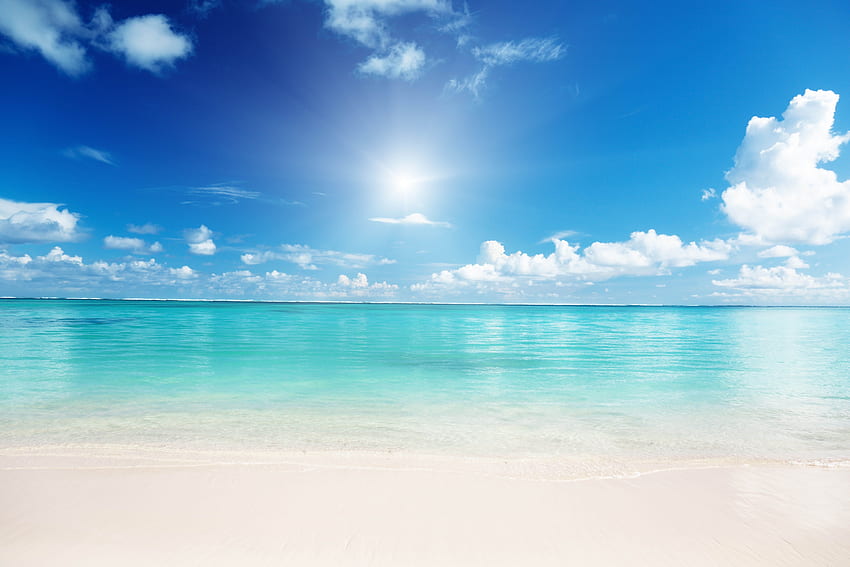 Плажове с бял пясък Морски бял пясък, пясъчен плаж HD тапет
