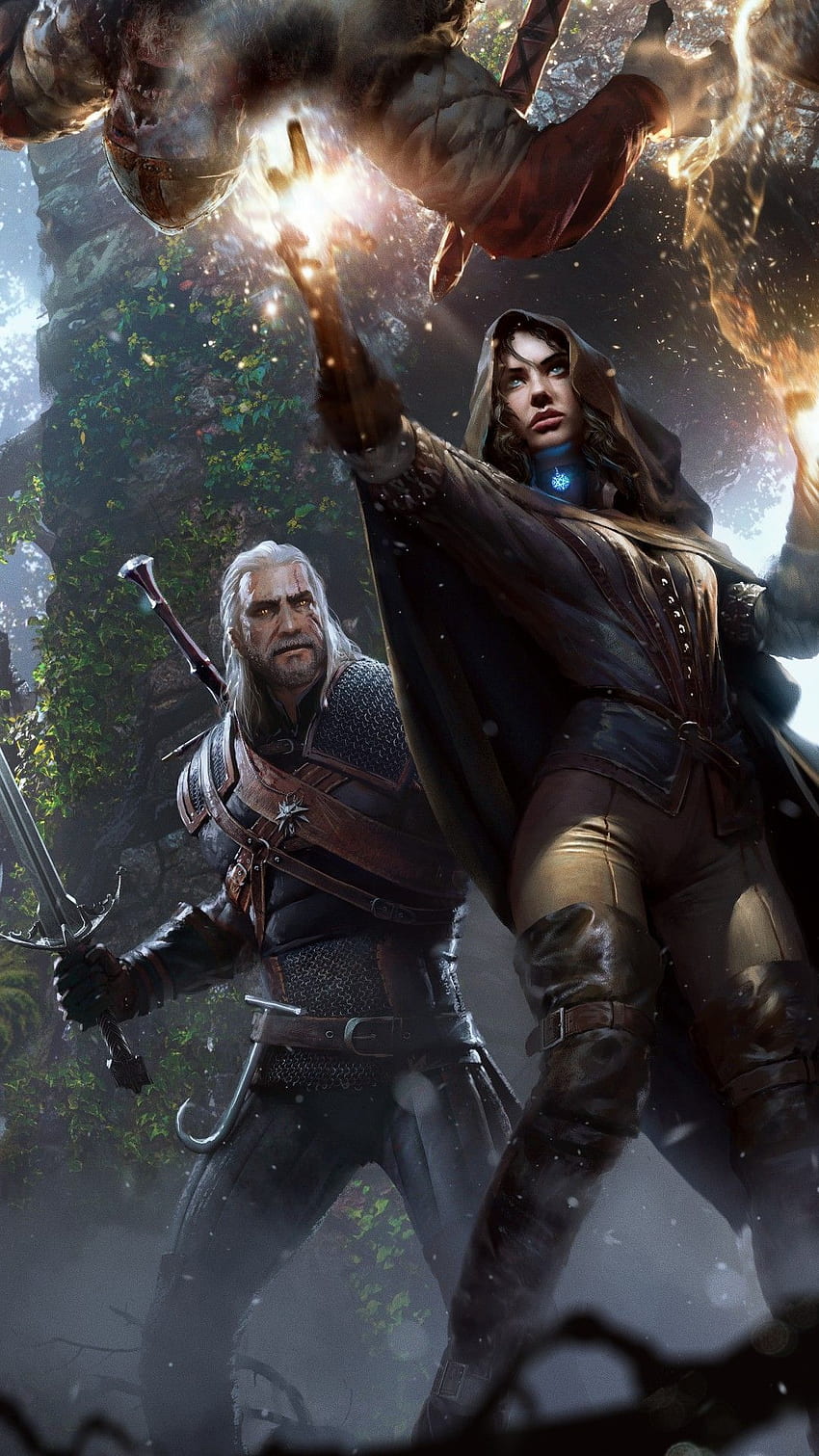 The Witcher 3: Wild Hunt, Yennefer, Geralt, , Oyunlar,. iPhone, Android, Mobil ve HD telefon duvar kağıdı