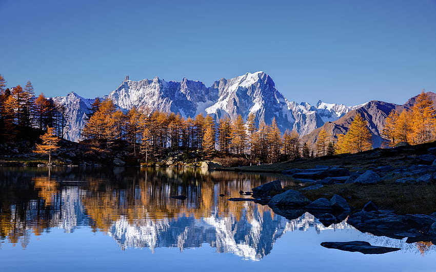Mont Blanc, Alpes, Blanc, Neve, Montanha papel de parede HD